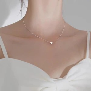 Dây Chuyền Mặt Trái Tim Đơn Giản Ngọt Ngào Thời Trang Cho Nữ