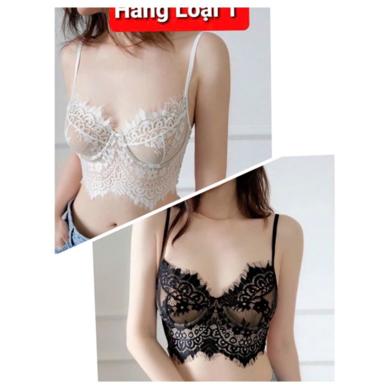 Áo bra corset bralette ren mềm có gọng mút nâng ngực sexy sang chảnh