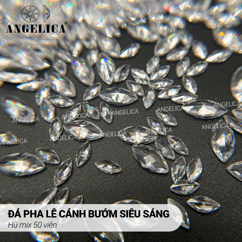 Đá Pha Lê Cánh Bướm Cao Cấp Siêu Sáng ( 50 Viên ) -Trang Trí Nail ANGELICA 50v-PLCB