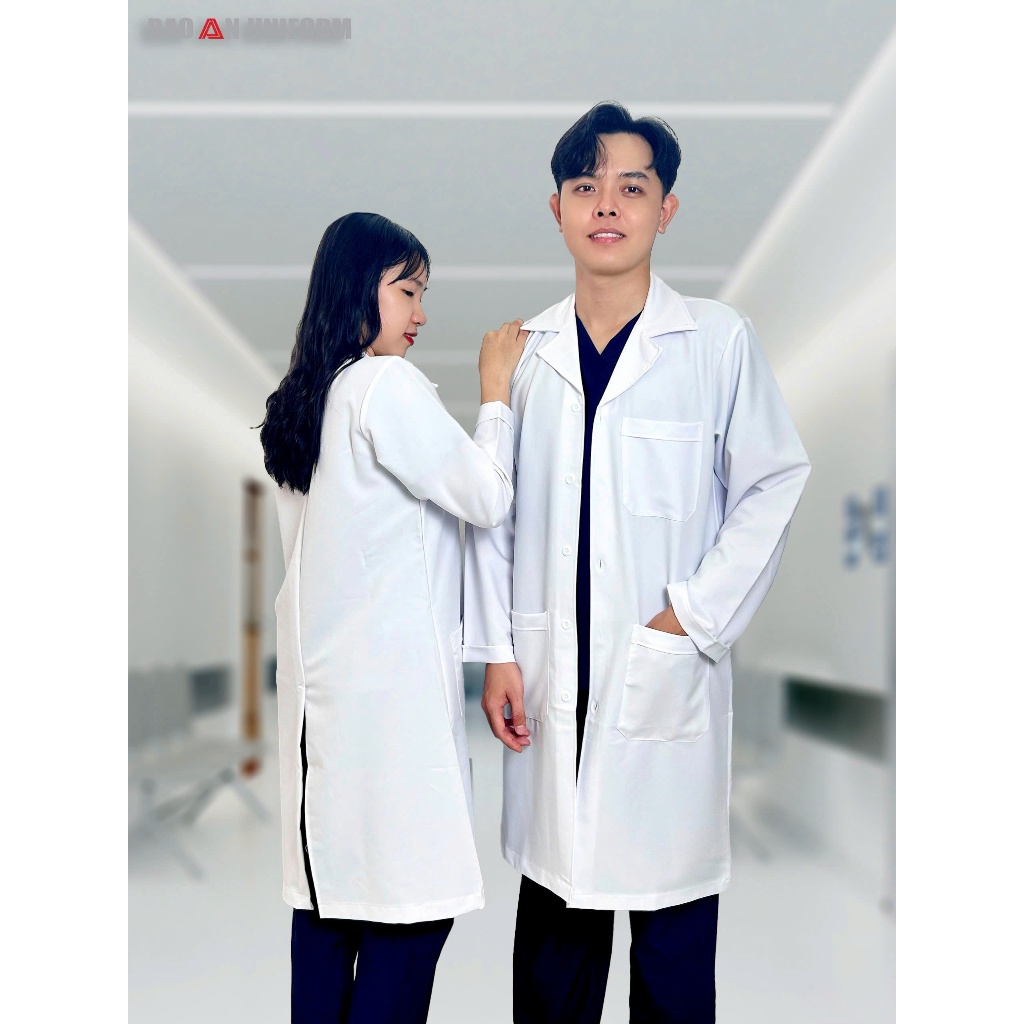 Áo Blouse Trắng Dài Tay Nam Nữ Vải Cotton Cao Cấp Thương Hiệu GT Bảo An
