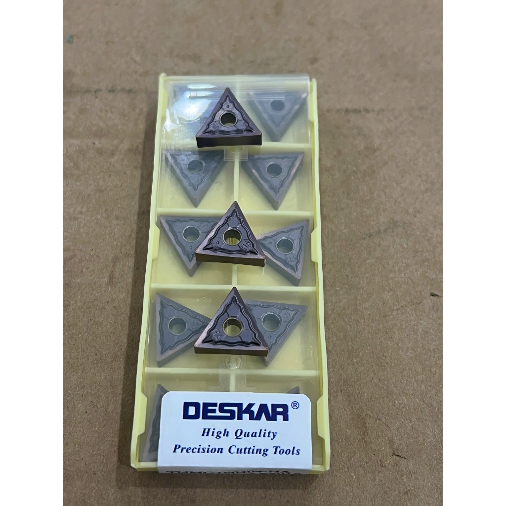 Chip tiện T16 biên cong hạt nặng chịu va đập DESKAR tiện thép inox rất ngon
