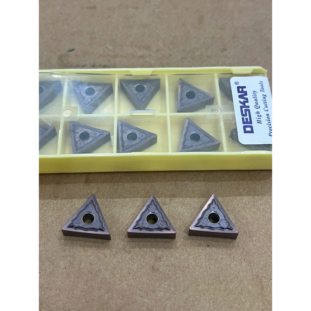 Chip tiện T16 biên cong hạt nặng chịu va đập DESKAR tiện thép inox rất ngon