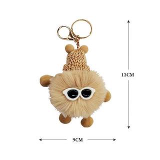 Móc Khóa Gấu Bông Lông Xù Đeo Kính Cute treo túi siêu xinh ( Gấu Kính )