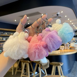 Móc Khóa Gấu Bông Lông Xù Đeo Kính Cute treo túi siêu xinh ( Gấu Kính )