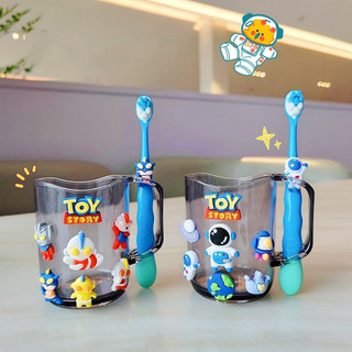 Cốc Uống Nước Kèm Bàn Chải Đánh Răng Cho Bé Hình Kuromi, Chất Liệu Nhựa PP Trong Suốt Tặng Sticker Nhân Vật Hoạt Hình