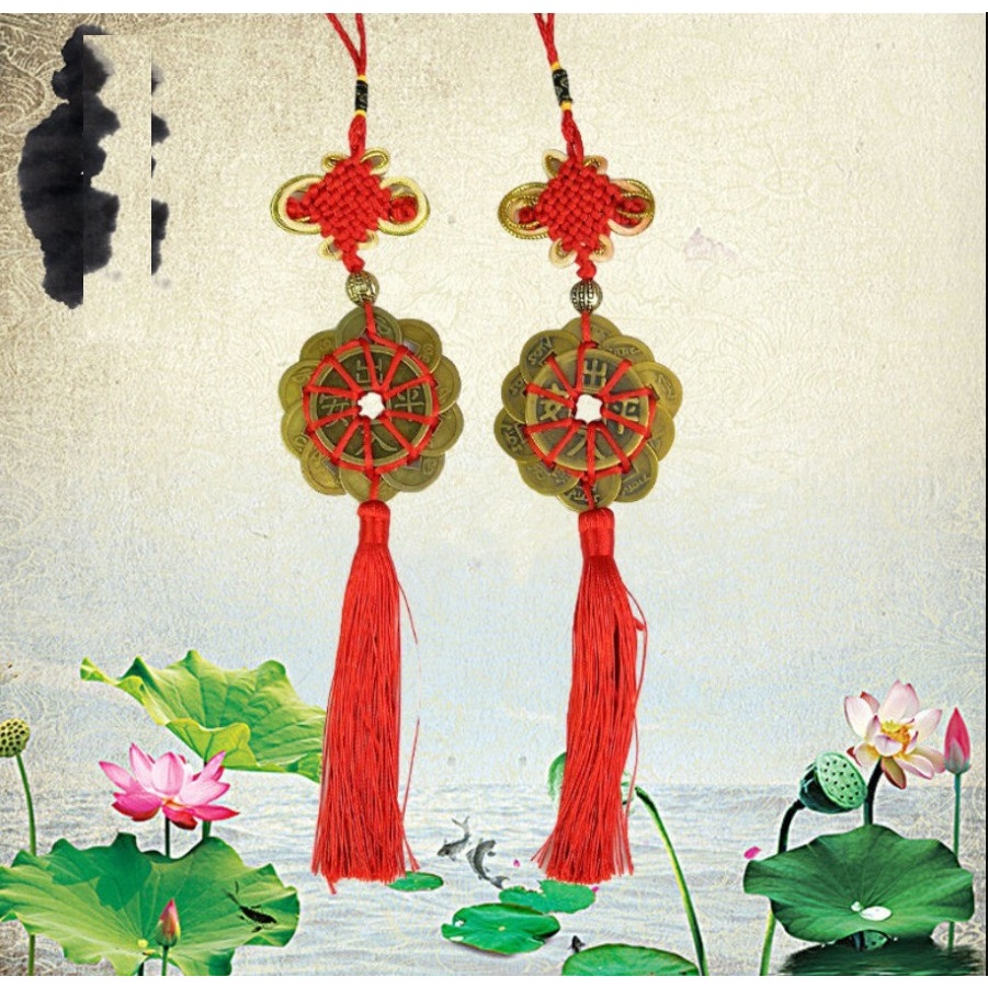 [HỎA TỐC] Dây Xu Mai Hoa Thập Toàn treo ô tô phong thủy 10 Cánh #Maihoathaptoan , Quà Tết