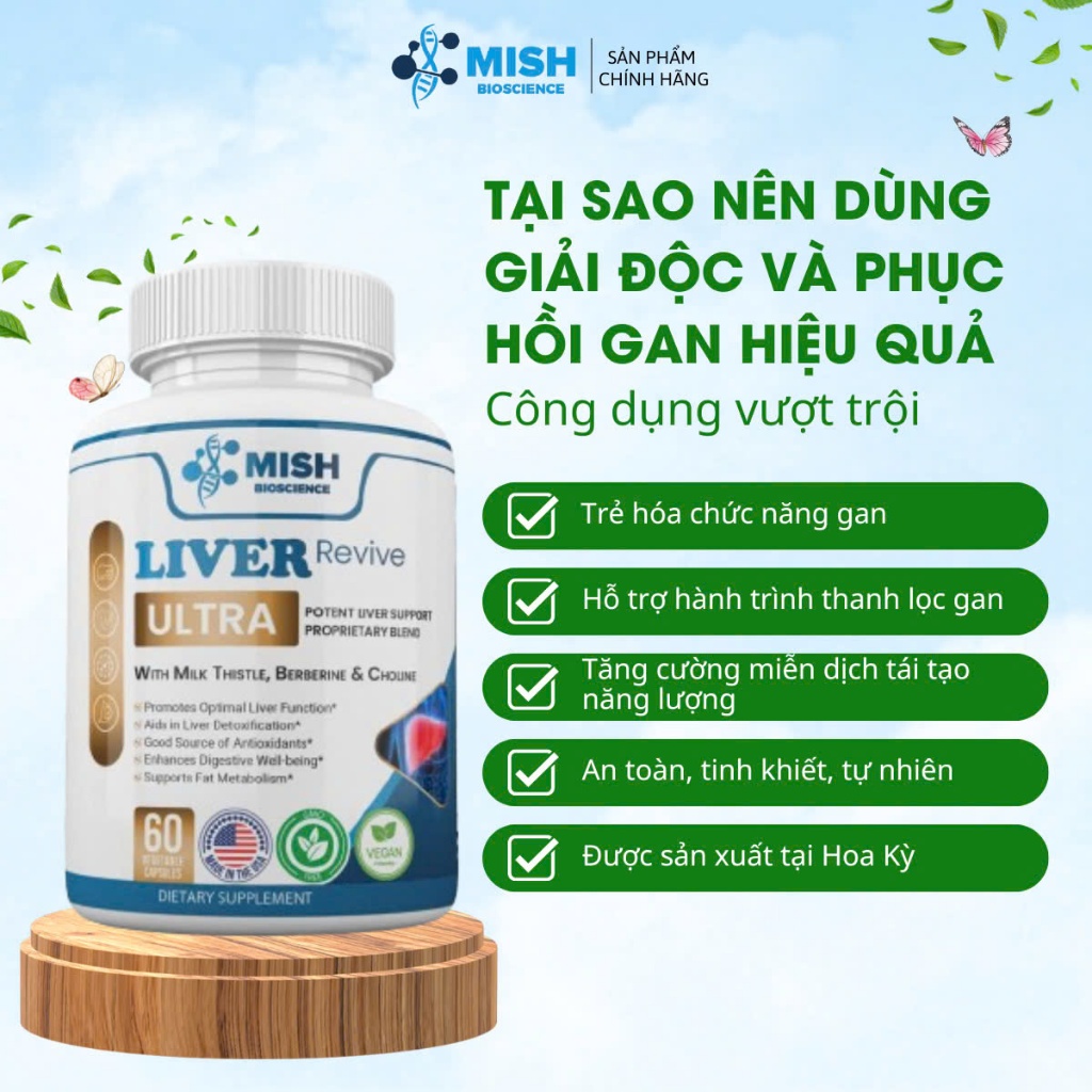 Mishbio Liver Revive ULTRA – Giải Độc Và Phục Hồi Gan Hiệu Quả