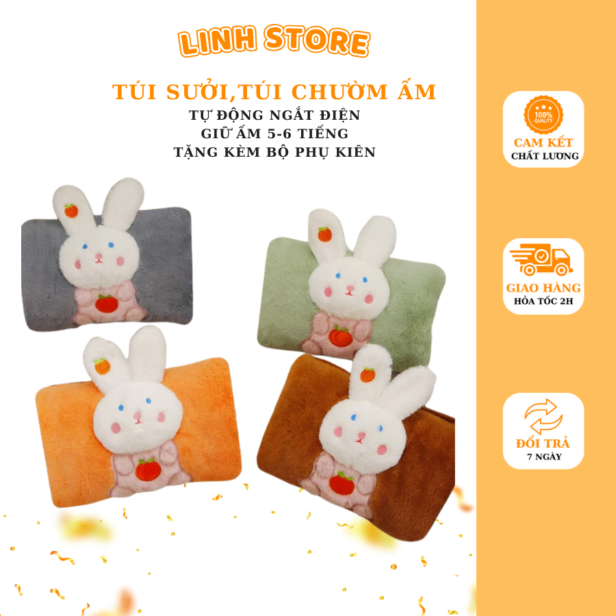 Túi sưởi ấm hình thỏ siêu xinh , túi chườm nóng