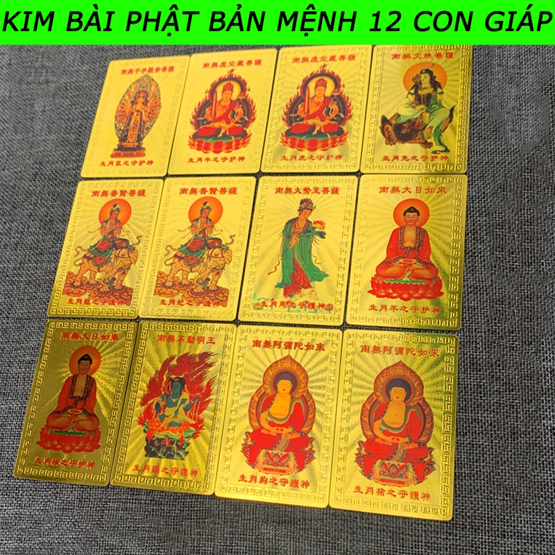 ⭐RƯỚC LỘC⭐ Kim Bài Phật Bản Mệnh 12 Con Giáp Bằng Nhôm Cao Cấp, Mang Lại May Mắn, Bình An