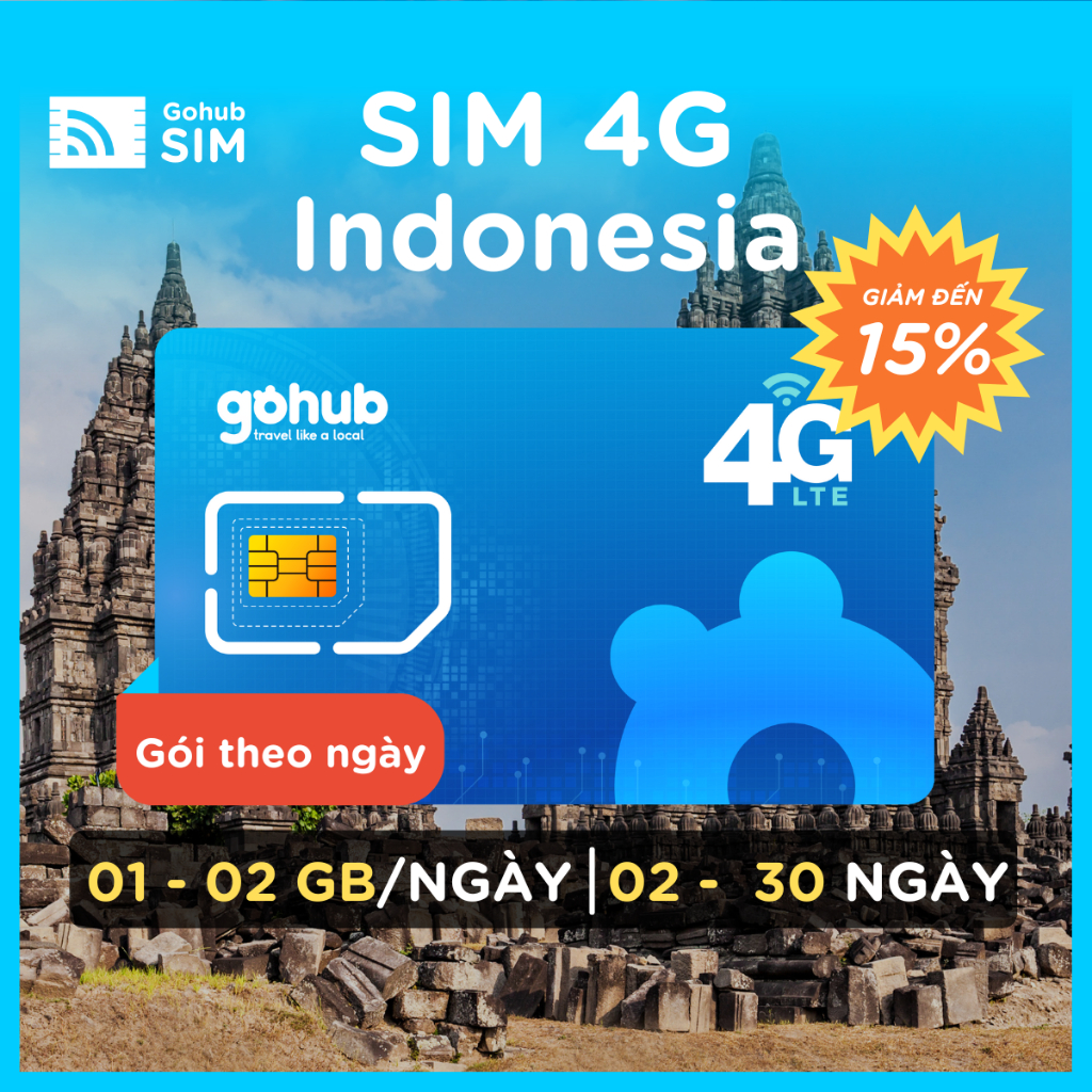 [GOHUB] SIM 4G du lịch Indonesia - Gói theo ngày (02 - 07 ngày) - Tặng ...