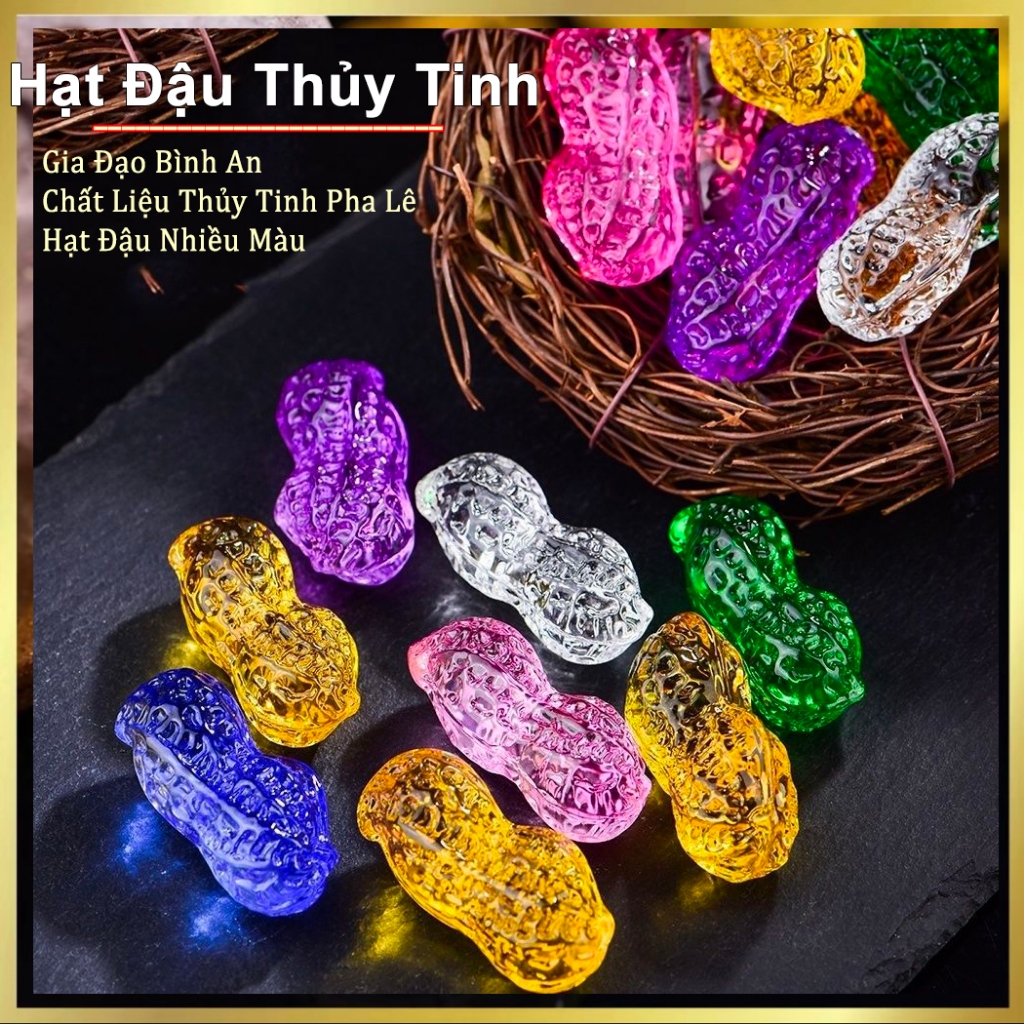 🌸Hàng Chất🌸 Hạt đậu phong thuỷ pha lê lưu ly chiêu tài nạp lộc thịnh vượng sung túc 4.5