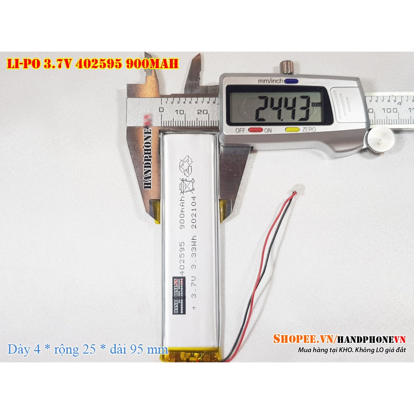 Pin sạc Li-Po 900mAh 402595 3.7V (Li-Polymer) bảng LED, LED ma trận ...