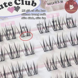 [FLORTTE] Mi Giả Sẵn Keo Flortte, Mi cụm Sẵn Keo Thạch Silicon Trong suốt, Tiện lợi CUTE CLUB