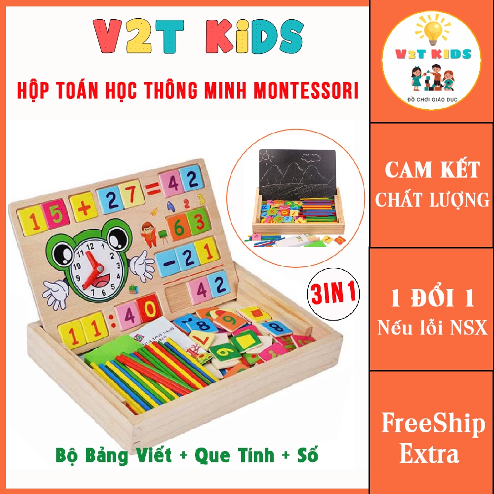 Bộ đồ chơi toán học Montessori bằng gỗ