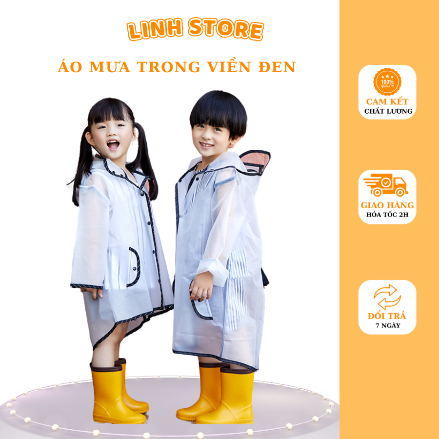 Áo mưa cho bé trai bé gái chất liệu màng EVA cao cấp chống nước chống bẩn cao cấp AM0104