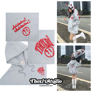Áo khoác Hoodie zip vải chân cua WHAT ABOUT ME THOXRI