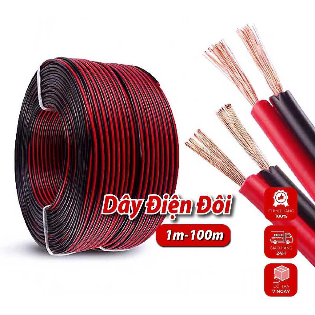 Loại Xịn Dây Điện Đôi Đỏ Đen Led 0.5mm, Dây Điện Đôi Nhỏ Lõi Đồng Nhiều ...