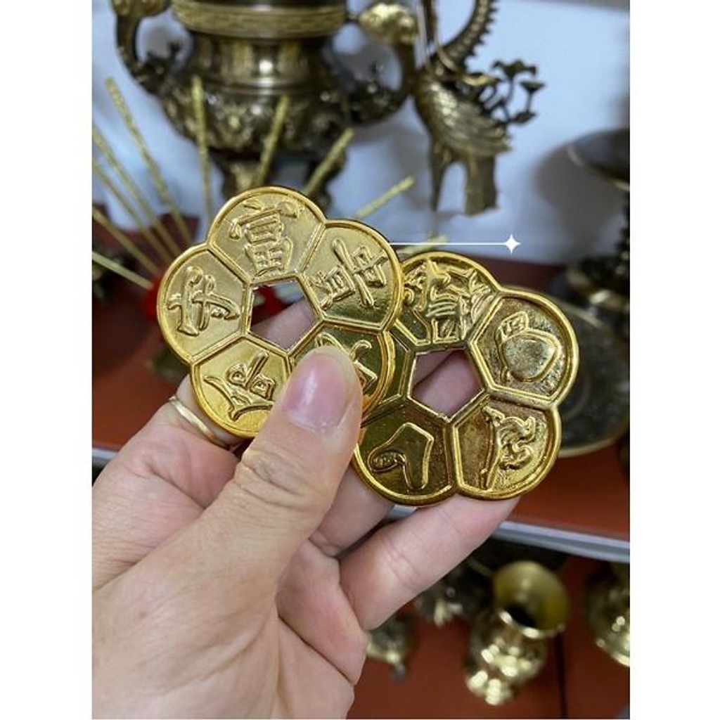 [HỎA TỐC] Đồng Xu Hoa Mai 5 Cánh Đồng Mạ Vàng Bỏ Bóp Ví Phong Thuỷ Tài Lộc May Mắn , Quà Tết