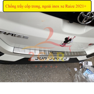 Chống trầy cốp trong, ngoài xe Toyota Raize 2021, 2022, 2023, 2024, 2025 Mẫu INOX cao cấp