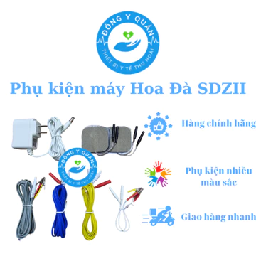 ( Hỗ trợ VAT)Phụ kiện máy điện châm Hoa Đà SDZ2- hàng chính hãng- dây châm cứu- dây nối điện xung- cặp dán xung-củ nguồn