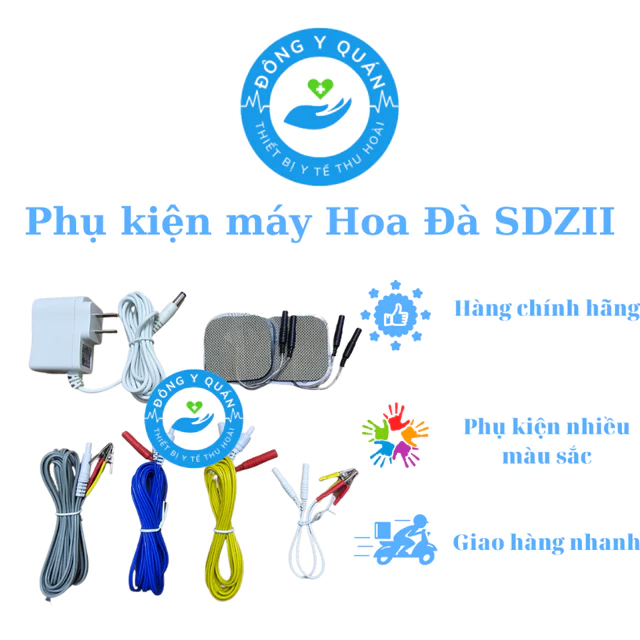 ( Hỗ trợ VAT)Phụ kiện máy điện châm Hoa Đà SDZ2- hàng chính hãng- dây châm cứu- dây nối điện xung- cặp dán xung-củ nguồn