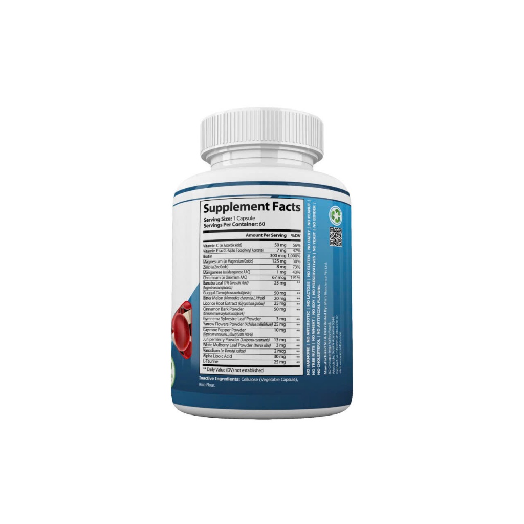 MishBio Gluco Revive Ultra Hỗ Trợ Đường Huyết Với 20 Loại Thảo Mộc Và Vitamin Tự Nhiên