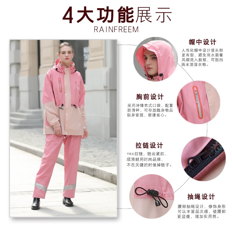 Bộ Đồ Đi Mưa cao cấp 2 Lớp Nam Nữ , Phản Quang An Toàn - Chống Thấm Tuyệt Đối AMNLBO03 - Đủ Size mưa