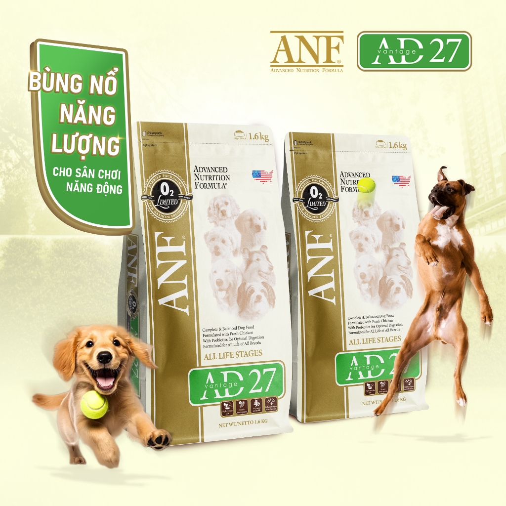 GIẢM GIÁ [1.6KG/500G] ANF AD27 - Thức ăn hạt cho chó dinh dưỡng toàn diện & tăng cường tiêu hóa