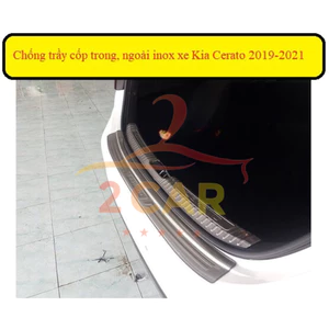 Chống trầy cốp trong, ngoài xe Kia Cerato 2019-2021 chất liệu INOX cao cấp, sáng bóng