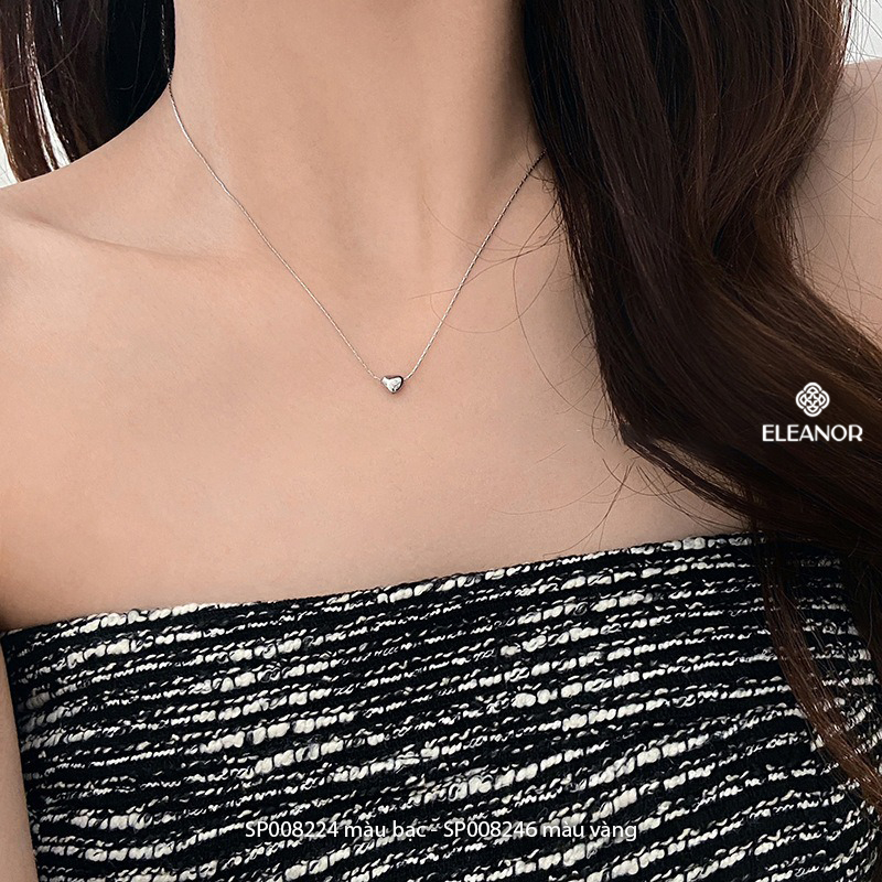 Dây chuyền nữ titan Eleanor Accessories thiết kế hình trái tim vòng cổ basic phụ kiện trang sức 8224