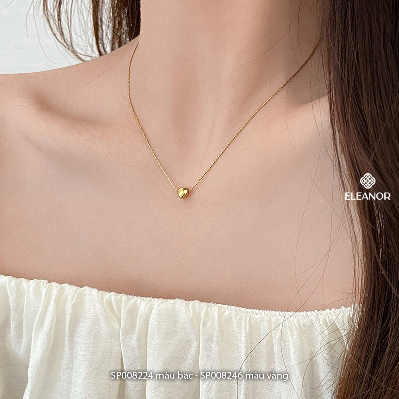 Dây chuyền nữ titan Eleanor Accessories thiết kế hình trái tim vòng cổ basic phụ kiện trang sức 8224
