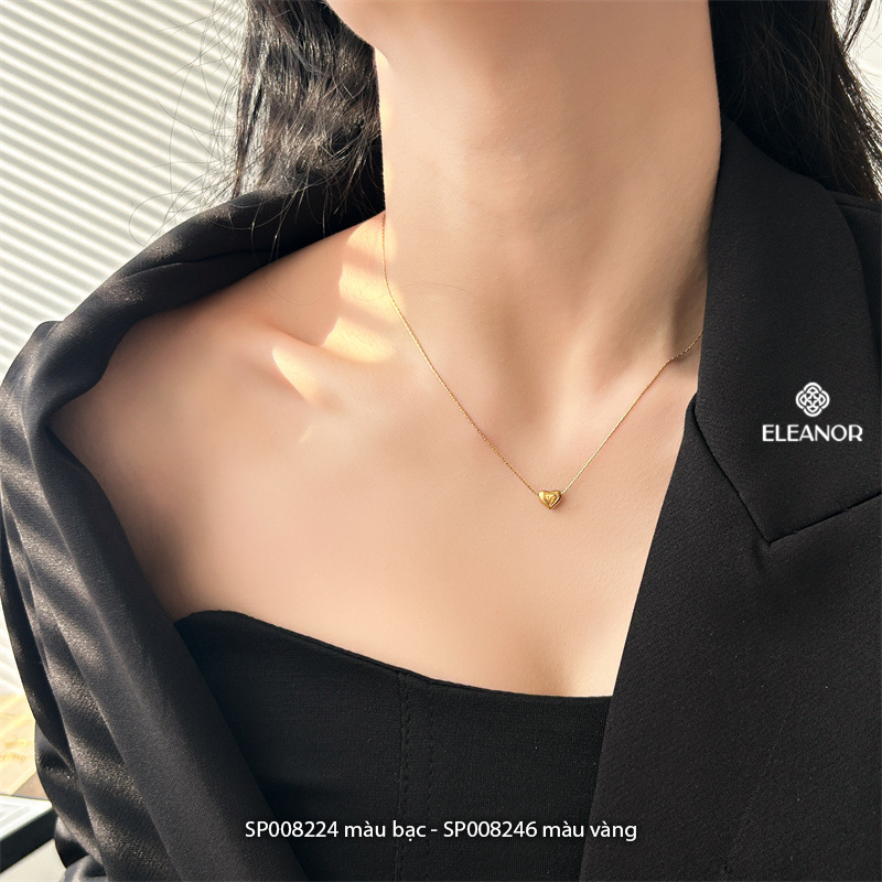 Dây chuyền nữ titan Eleanor Accessories thiết kế hình trái tim vòng cổ basic phụ kiện trang sức 8224
