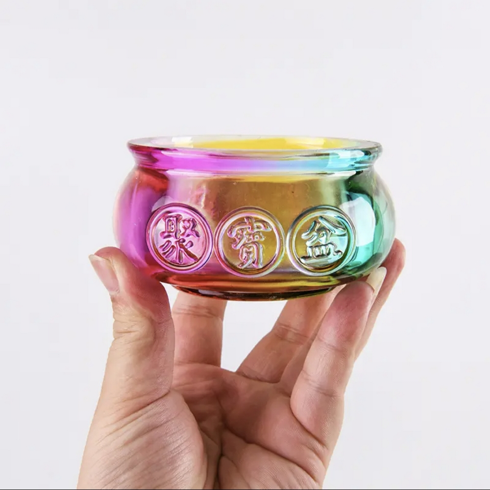 ⭐RƯỚC LỘC⭐ Bát Tụ Bảo Lưu Ly Bảy Sắc Phong Thủy Chiêu Tài Cực Mạnh _ Không Kèm Thỏi Vàng