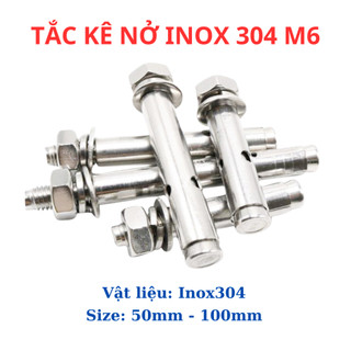 Tắc kê Inox, Bulong nở Inox, Nở Inox 304 size 6 ly dùng cờ lê 10 để mở