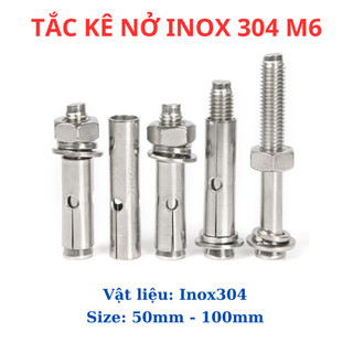 Tắc kê Inox, Bulong nở Inox, Nở Inox 304 size 6 ly dùng cờ lê 10 để mở