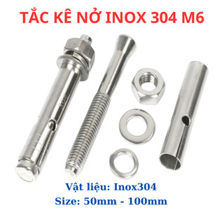 Tắc kê Inox, Bulong nở Inox, Nở Inox 304 size 6 ly dùng cờ lê 10 để mở