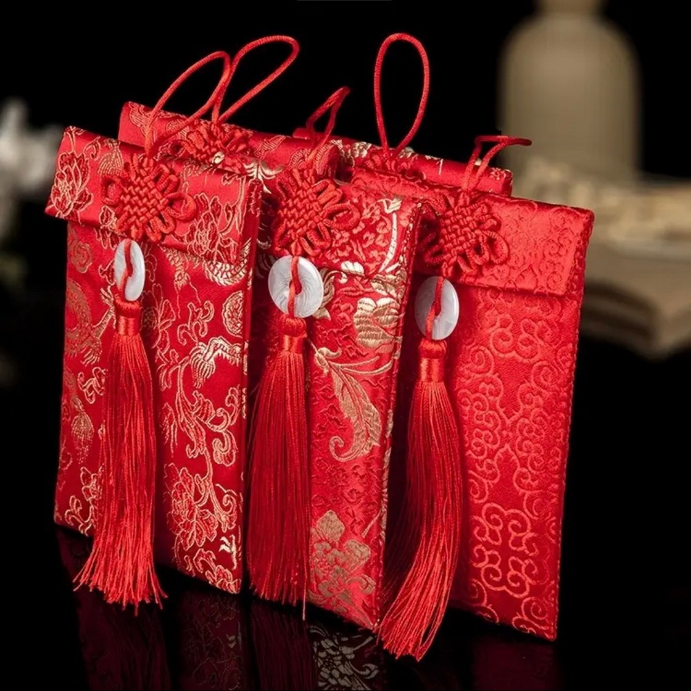 Bao lì xì vải gấm cực đẹp [hình thật] RỒNG DỌC NGỌC