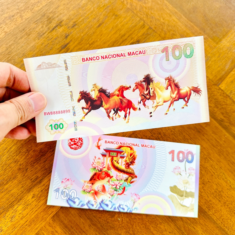 ⭐XÃ KHO⭐ SỈ 10 Tờ Tiền Ngựa Mã Đáo Thành Công Kỉ Niệm Do Macau Phát Hành - Có Bảo An - Lì Xì Quà Tặng Tết
