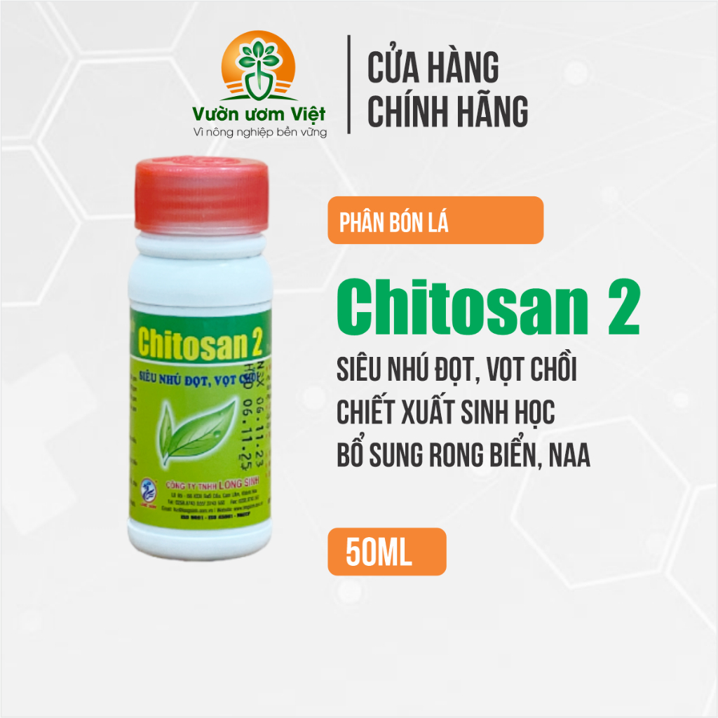 Phân bón hỗn hợp Chitosan 2 - kích ra đọt, xanh to dày lá, đẹp màu cây trồng, cây sáng đẹp