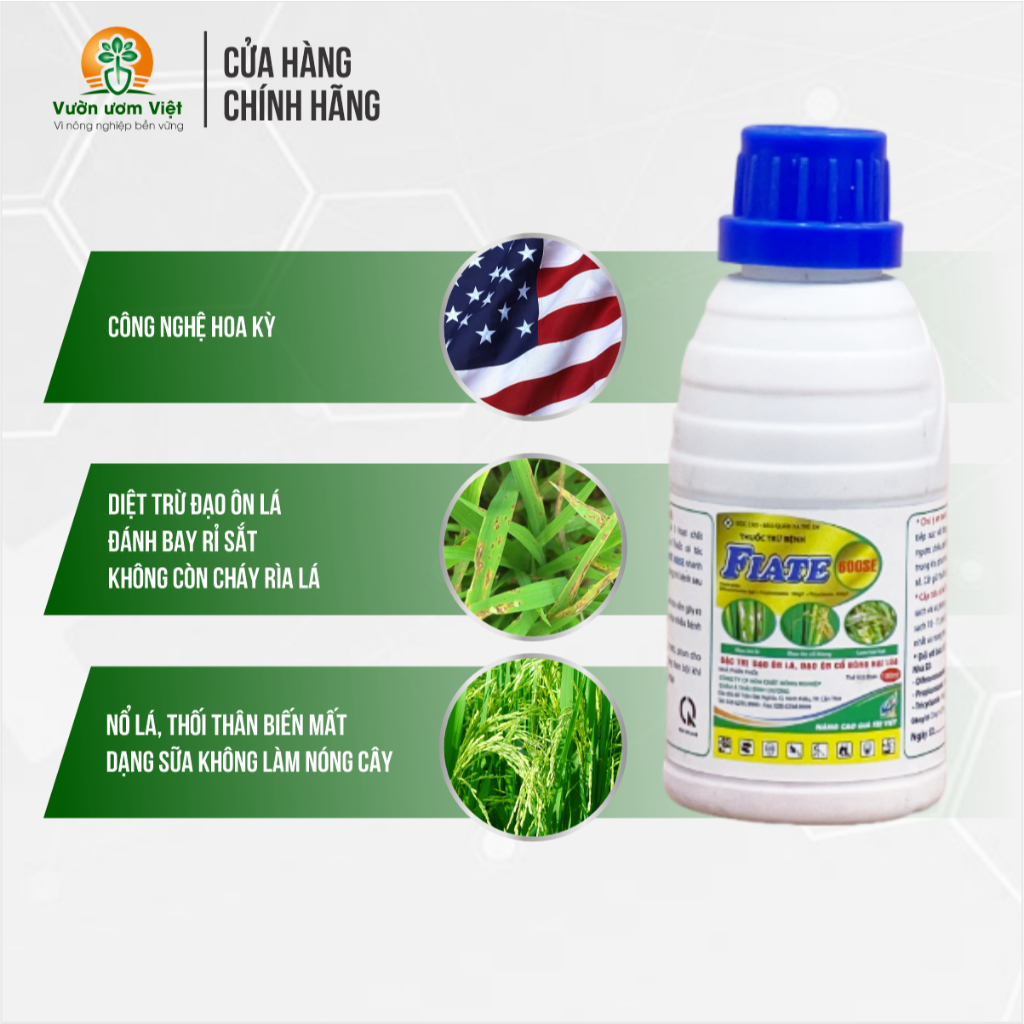 Thuốc trừ bệnh cây trồng Fiate 600SE chuyên trị rỉ sắt, thán thư, cháy bìa lá, đạo ôn - 100ml
