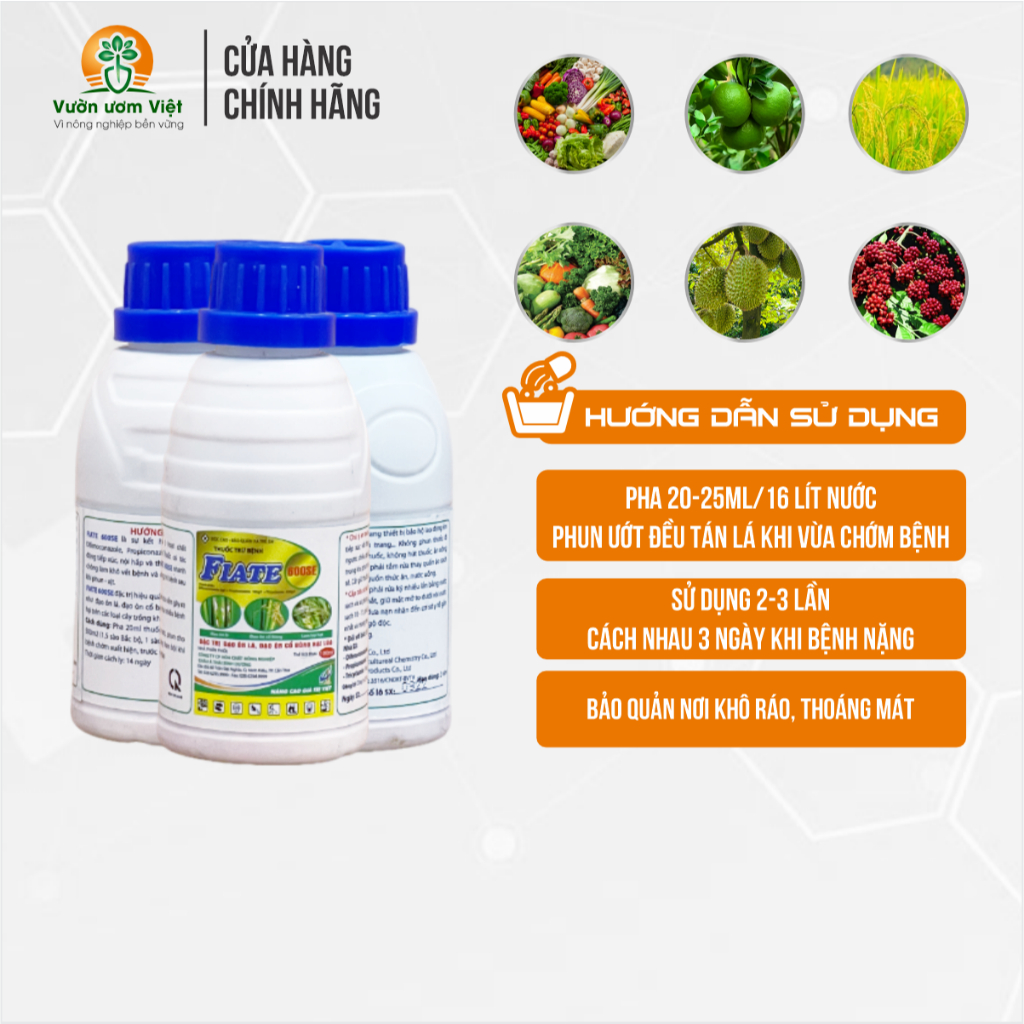Thuốc trừ bệnh cây trồng Fiate 600SE chuyên trị rỉ sắt, thán thư, cháy bìa lá, đạo ôn - 100ml