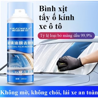 Bình Xịt Tẩy Màng Dầu Kính Xe 280ml | Tẩy Ố Kính Ô Tô Xe Máy, Làm Sạch Cặn Nước Chống Chói