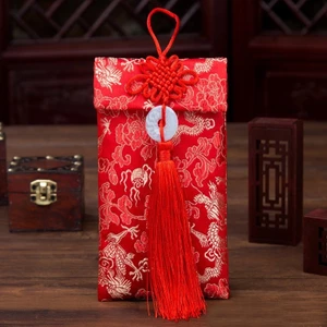 10 bao lì xì thổ cẩm - Bao Lì Xì Vải Gấm Nhiều Hoa Văn Cao cấp Ngày Tết,Cưới Hỏi, Nạp Tài. - COMBO 10 RỒNG - DỌC NGỌC