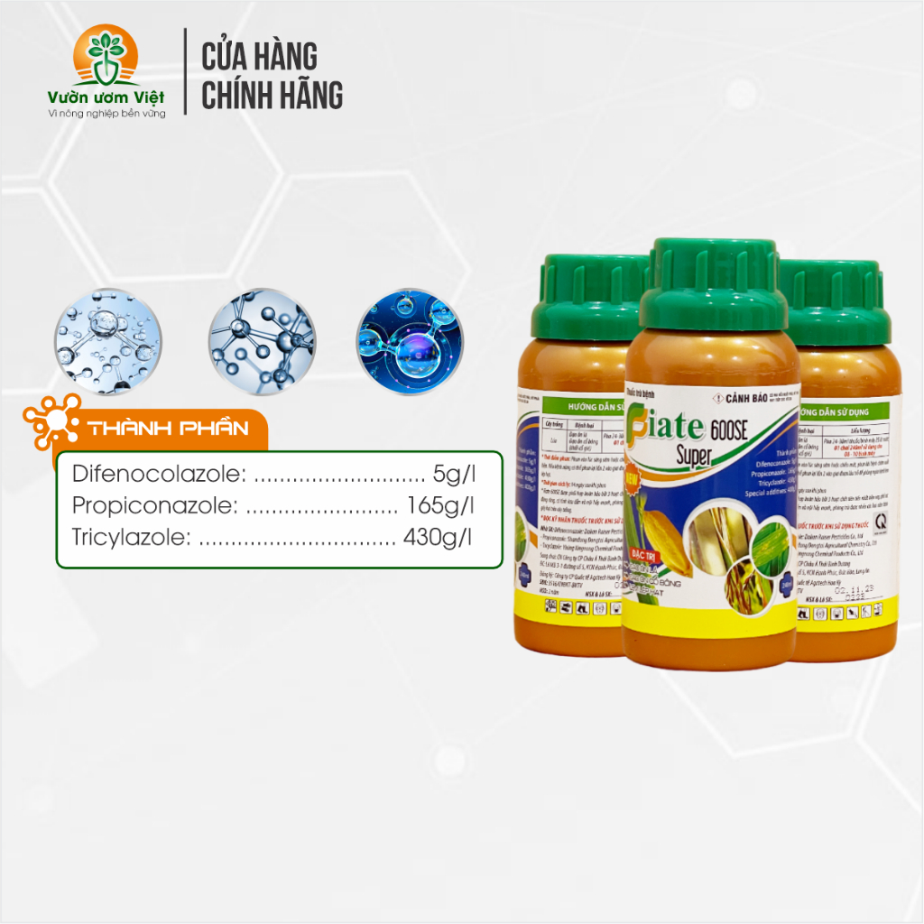 Thuốc trừ bệnh cây trồng Fiate 600SE chuyên trị rỉ sắt, thán thư, cháy bìa lá, đạo ôn - 240ml