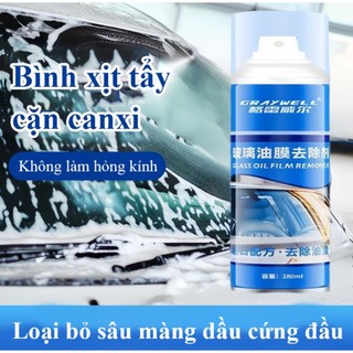 Bình Xịt Tẩy Màng Dầu Kính Xe 280ml | Tẩy Ố Kính Ô Tô Xe Máy, Làm Sạch Cặn Nước Chống Chói
