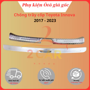 Ốp chống trầy cốp trong, ngoài xe Toyota INNOVA đời 2017 đến 2022 chất liệu INOX cao cấp, sáng bóng