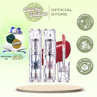 [FLORTTE] Son Kem Tint Bóng FLORTTE Vỏ Bạc Lượn Sóng, Hạn Chế Lem Dính, Blink Butterfly Gloss Velvet