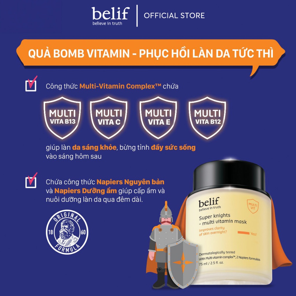 Ảnh [Hannah Olala x belif Official] Mặt nạ ngủ dưỡng ẩm và phục hồi da chuyên sâu belif Multi Vitamin Mask 75ml 4