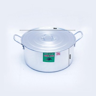 [Kho sỈ] Combo 2 nồi nhôm 26cm & 28cm cao cấp Trường Thành, nồi nhôm nguyên chất dày, đáy 2 lớp