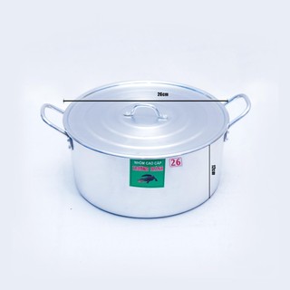 [Kho sỈ] Combo 2 nồi nhôm 26cm & 28cm cao cấp Trường Thành, nồi nhôm nguyên chất dày, đáy 2 lớp